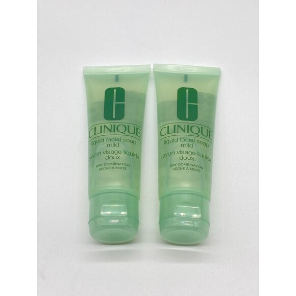 2 Clinique Liquid Facial Soap Mild Dry Combination 1.7 oz/50ml - Picture 2 of 4